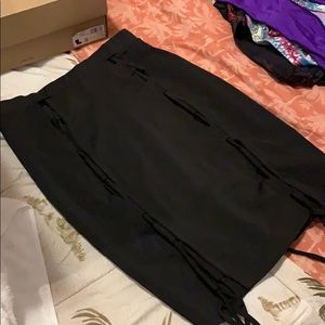 Fashion nova black skirt with tie slips